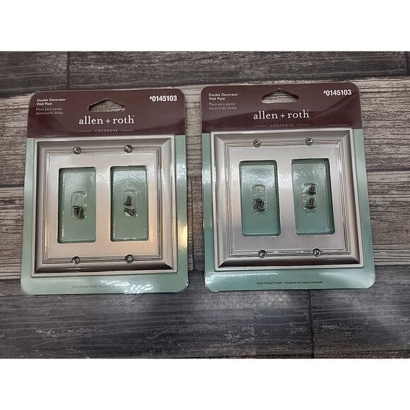Allen + Roth Cosgrove Double Decorator Wall Plate Satin Nickel 2Pack [98] - Picture 1 of 9